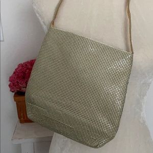 Beige Metallic Shoulder Bag